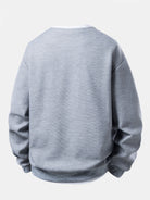 Men's Waffle Textured Sweatshirt – Relaxed Fit Crew Neck