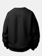 Men's Waffle Textured Sweatshirt – Relaxed Fit Crew Neck
