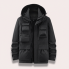 Men's Waterproof Outdoor Jacket with Hood in black, Lightweight Shell