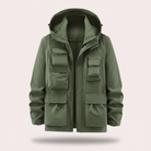 Men's Waterproof Outdoor Jacket with Hood in green, Lightweight Shell