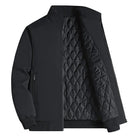 Men's Waterproof Winter Jacket in black, Quilted Lining & Stand Collar