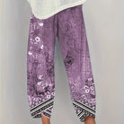 Women's Botanical Cropped Pants in purple, Relaxed Fit