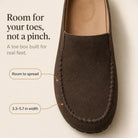 Women's Brown Backless Round-Toe Flat Shoes - Casual Comfort