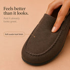 Women's Brown Backless Round-Toe Flat Shoes - Casual Comfort