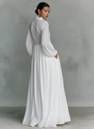 Women's Button-Front Maxi Dress - Flowing Elegance