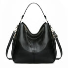 Women's Casual Retro Shoulder Bag in black, Soft Structured Design