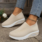 Women's Cushioned Slip-On Sneakers in beige, Lightweight Comfort