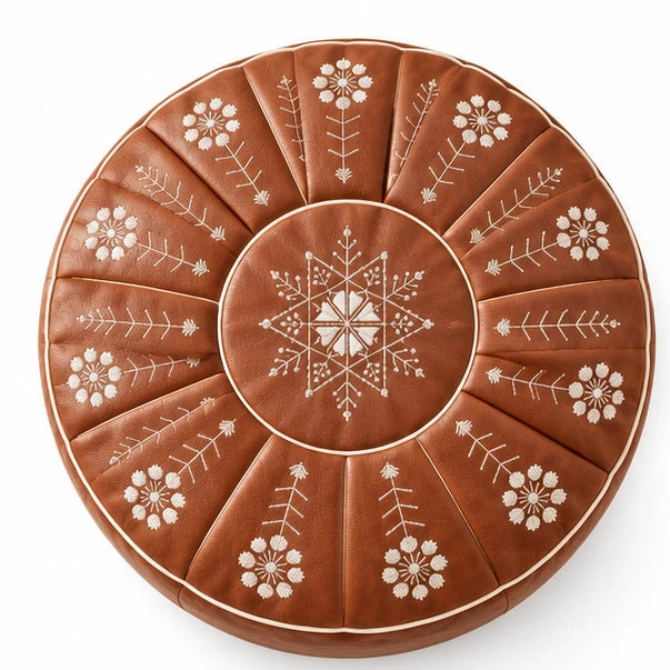 Women's Fillable Storage Ottoman Cover - Embroidered Round Stool