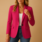 Women's Fitted Tailored Blazer in pink, Classic Elegance