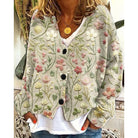 Women's Floral Open-Front Cardigan in yellow, Lightweight Layer