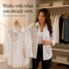 Women's Floral Print Long-Sleeve Shirt - Hip-Length Casual Blouse