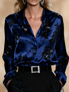 Women's Floral Printed Blouse - Elegant Button-Front