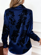 Women's Floral Printed Blouse - Elegant Button-Front