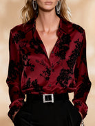 Women's Floral Printed Blouse - Elegant Button-Front