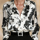 Women's Floral Printed Blouse - Elegant Button-Front