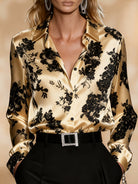 Women's Floral Printed Blouse - Elegant Button-Front