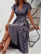 Women's Floral Wrap Dress - Flowing Summer Style