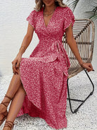 Women's Floral Wrap Dress - Flowing Summer Style