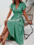 Women's Floral Wrap Dress - Flowing Summer Style
