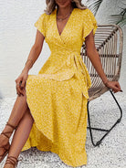 Women's Floral Wrap Dress - Flowing Summer Style