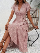 Women's Floral Wrap Dress - Flowing Summer Style