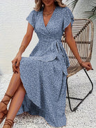 Women's Floral Wrap Dress - Flowing Summer Style