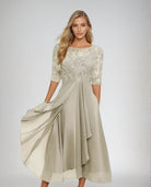 Women's Lace Midi Dress in white, Elegant Occasion Wear