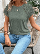 Women's Lace-Sleeve T-Shirt - Everyday Elegance
