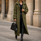 Women's Oversized Cable-Knit Longline Cardigan - Open Front