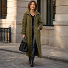 Women's Oversized Cable-Knit Longline Cardigan - Open Front