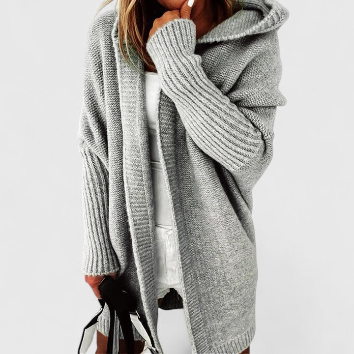 Women's Oversized Cardigan in grey, Cozy Knit Layer