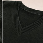 Women's Oversized V-Neck Knit Sweater - Relaxed Fit