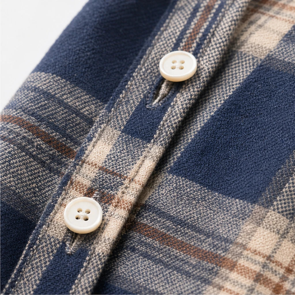 Women's Plaid Button-Front Blouse - Relaxed Hip-Length