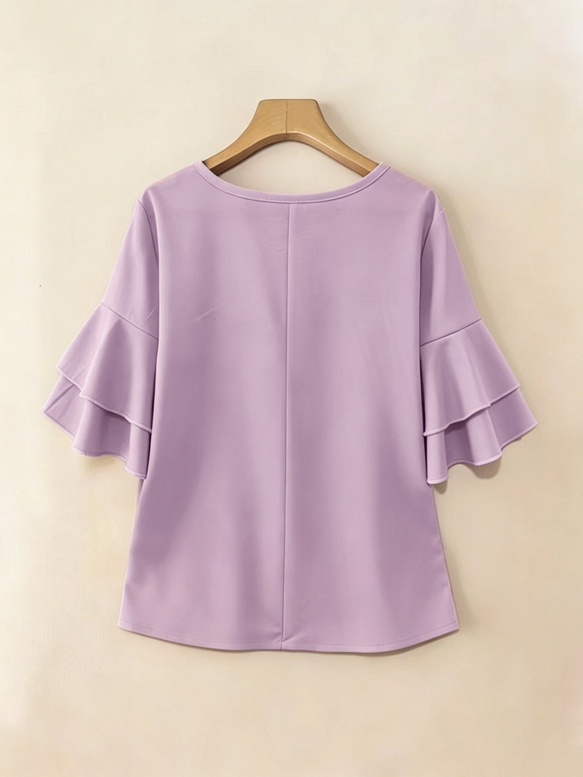 Women's Pleated Flared-Sleeve Blouse - Elegant Everyday