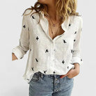 Women's Relaxed Button-Up Blouse in white 2, Effortless Elegance