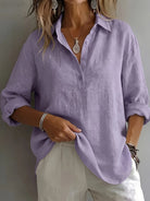 Women's Relaxed Collared Blouse - Effortless Elegance