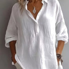 Women's Relaxed Collared Blouse in white, Effortless Elegance