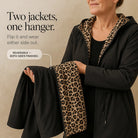 Women's Reversible Leopard Print Hooded Jacket - Two-Way Style