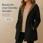 Women's Reversible Leopard Print Hooded Jacket - Two-Way Style