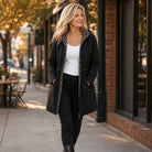Women's Reversible Leopard Print Hooded Jacket - Two-Way Style