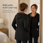 Women's Reversible Leopard Print Hooded Jacket - Two-Way Style