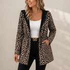 Women's Reversible Leopard Print Hooded Jacket in leopard print, Two-Way Style