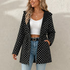 Women's Reversible Leopard Print Hooded Jacket in polka dot, Two-Way Style