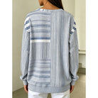 Women's Striped Crew Neck Sweatshirt - Relaxed Fit
