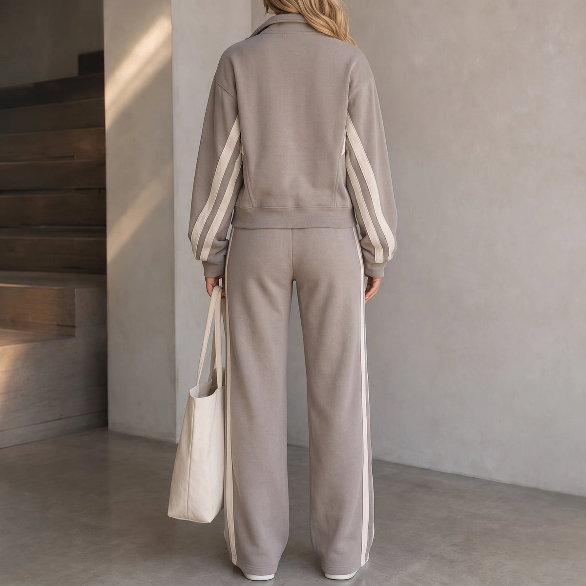 Women's Striped Lounge Set - Relaxed Two-Piece