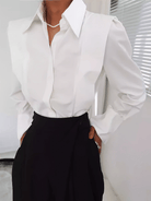 Women's Tailored Button-Up Shirt in white, Classic Elegance
