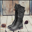 Women's Tall Lace-Up Riding Boots in black, Classic Knee-High Style