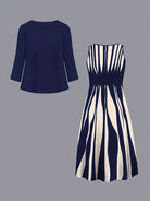Women's Two-Piece Elegant Dress Set with Jacket