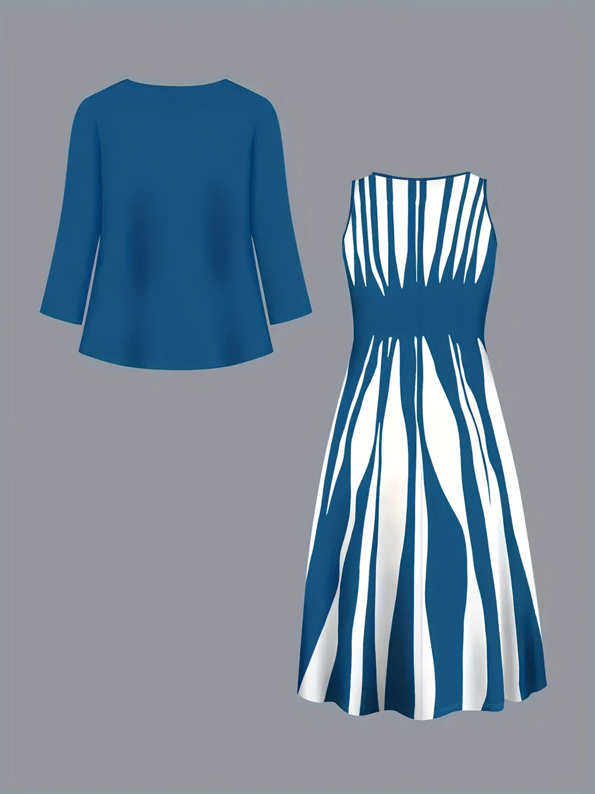 Women's Two-Piece Elegant Dress Set with Jacket