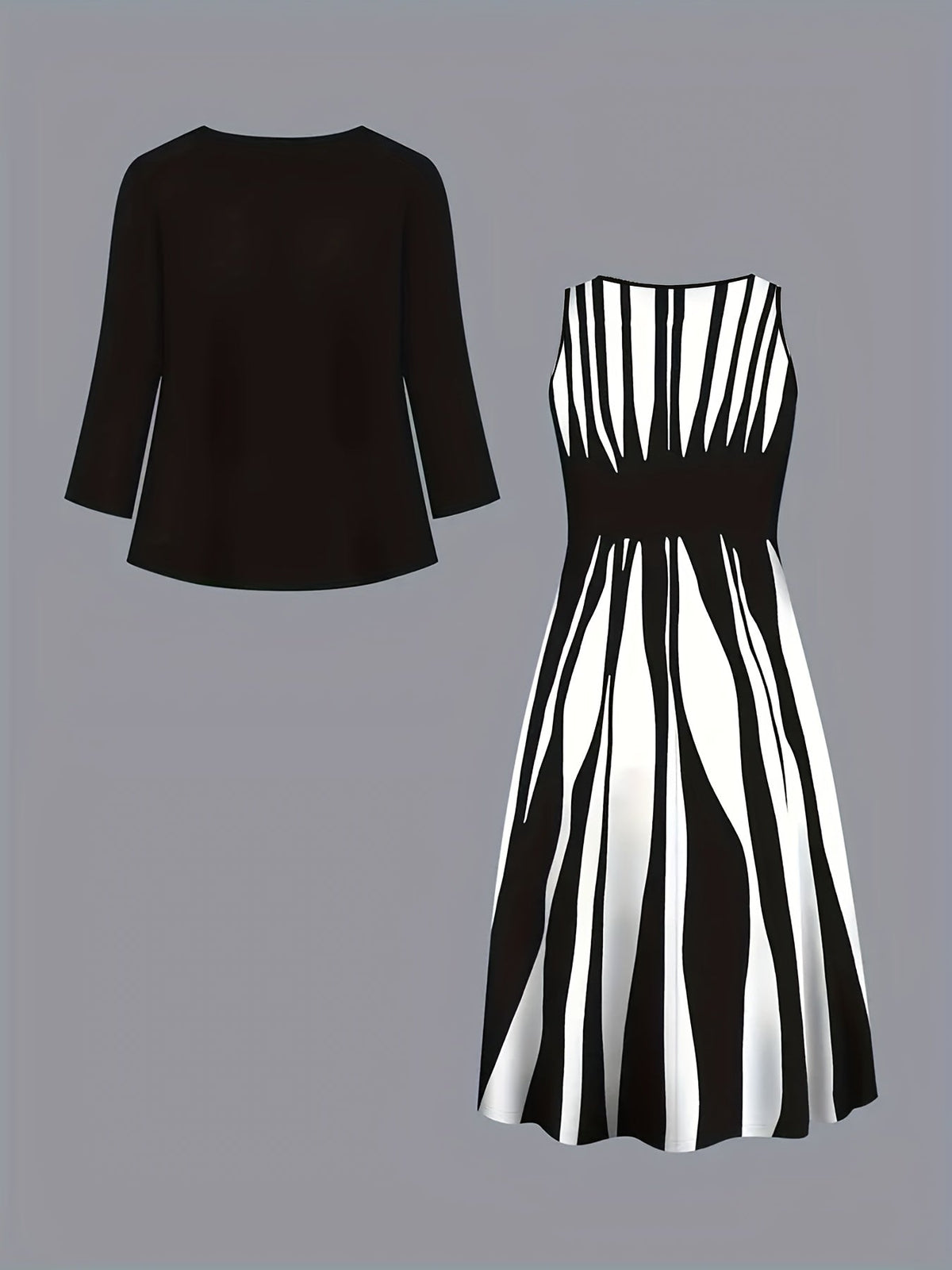 Women's Two-Piece Elegant Dress Set with Jacket